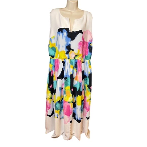 Lela Rose Lane Bryant Sleeveless Dress Pleated Bottom Plus Size 28 u - Picture 1 of 8